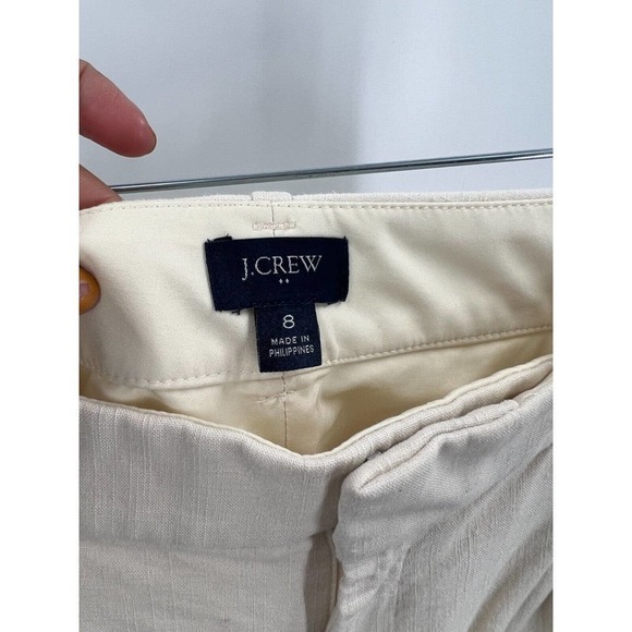 J.CREW Womens Size 8 Viscose & Linen Blend Re-Imagined Shorts Cream - Picture 3 of 8